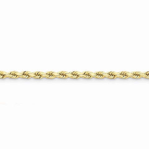 14K Yellow Gold Diamond-Cut Rope with Lobster Clasp Chain Anklet