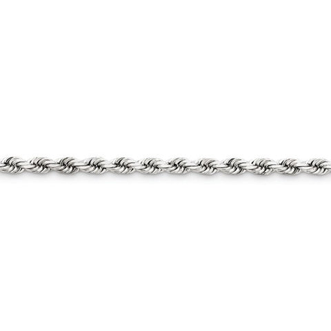 14K White Gold Diamond-Cut Rope Chain Anklet