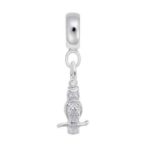 Owl Charm Dangle Bead In Sterling Silver