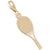 Tennis Racquet Charm In Yellow Gold