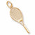 Tennis Racquet charm in Yellow Gold Plated hide-image