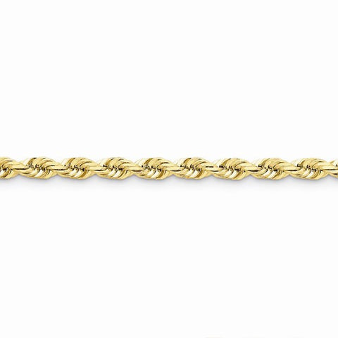 14K Yellow Gold Diamond-Cut Rope with Lobster Clasp Chain Anklet