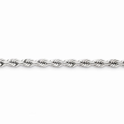 14K White Gold Diamond-Cut Rope Chain Anklet