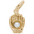 Baseball Glove Charm In Yellow Gold