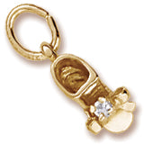 Baby Shoe March Birthstone Charm In Yellow Gold