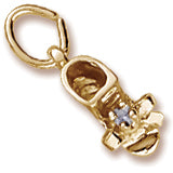 Baby Shoe Dec. Birthstone Charm In Yellow Gold