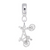 Bicycle charm dangle bead in Sterling Silver hide-image