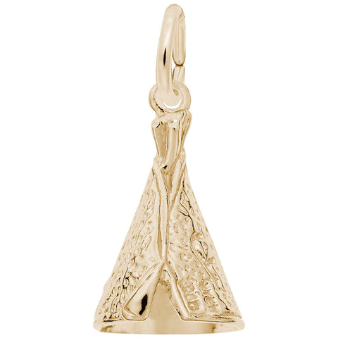 Tee Pee Charm In Yellow Gold