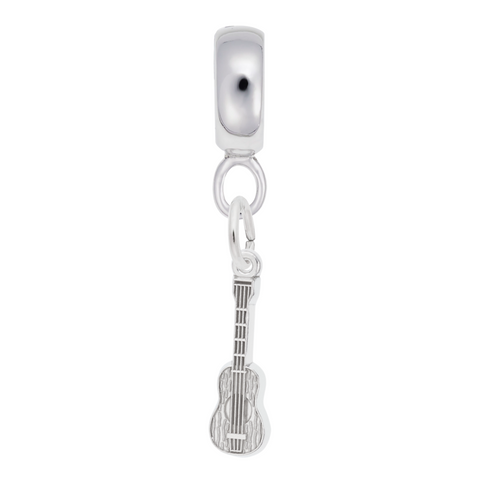 Guitar Charm Dangle Bead In Sterling Silver