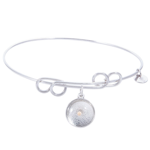 Sterling Silver Carefree Bangle Bracelet With Mustard Seed Charm