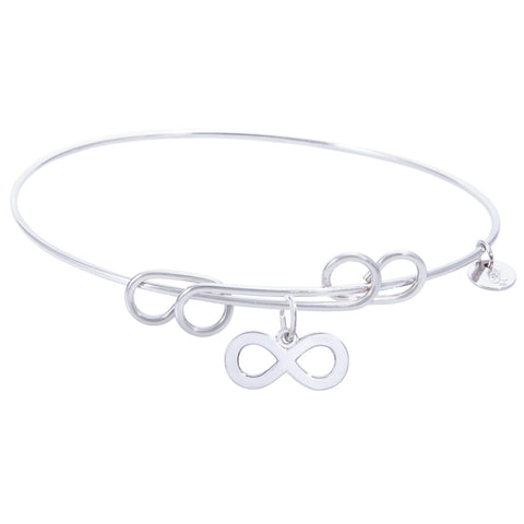 Sterling Silver Carefree Bangle Bracelet With Infinity Charm