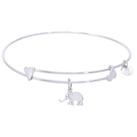 Sterling Silver Sweet Bangle Bracelet With Elephant Charm