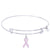 Sterling Silver Sweet Bangle Bracelet With Breast Cancer Ribbon Charm