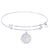 Sterling Silver Sweet Bangle Bracelet With Pawprint Charm