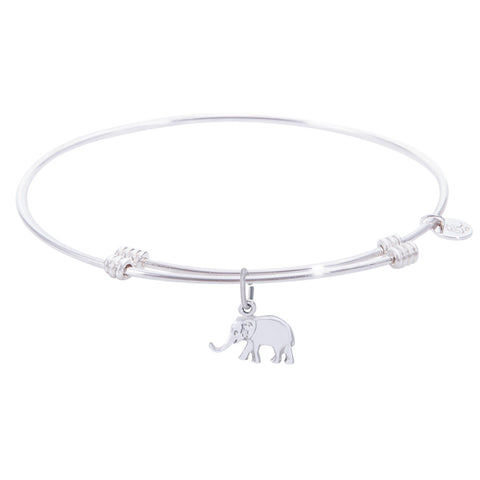 Sterling Silver Tranquil Bangle Bracelet With Elephant Charm