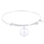 Sterling Silver Tranquil Bangle Bracelet With Peace Symbol Charm