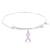 Sterling Silver Tranquil Bangle Bracelet With Breast Cancer Ribbon Charm