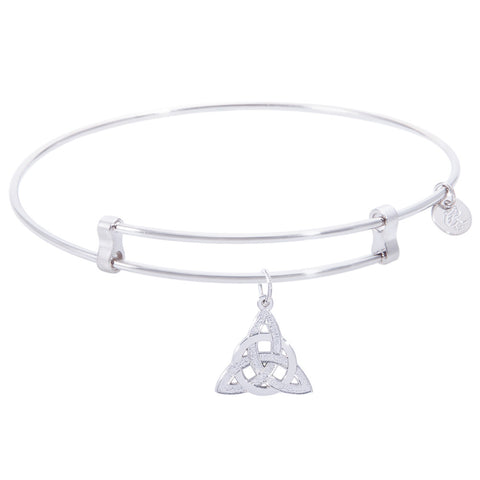 Sterling Silver Confident Bangle Bracelet With Celtic Circle Of Life Charm