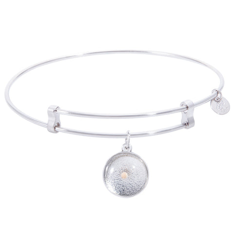 Sterling Silver Confident Bangle Bracelet With Mustard Seed Charm