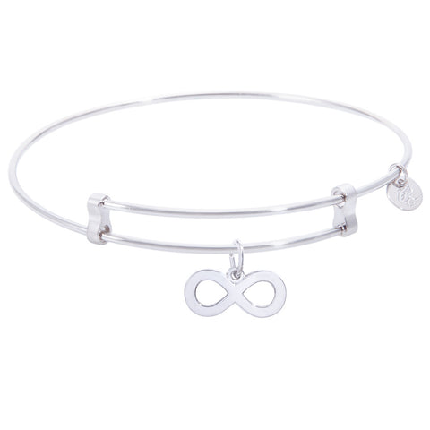 Sterling Silver Confident Bangle Bracelet With Infinity Charm
