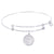 Sterling Silver Confident Bangle Bracelet With Pawprint Charm