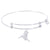 Sterling Silver Confident Bangle Bracelet With Hummingbird Charm