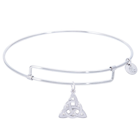 Sterling Silver Pure Bangle Bracelet With Celtic Circle Of Life Charm