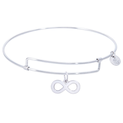 Sterling Silver Pure Bangle Bracelet With Infinity Charm