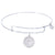 Sterling Silver Pure Bangle Bracelet With Pawprint Charm