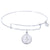 Sterling Silver Pure Bangle Bracelet With Compass Charm