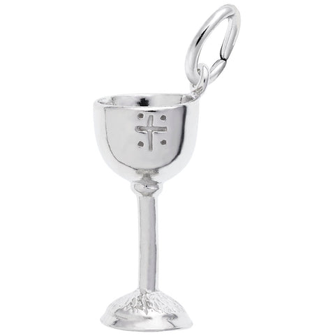 Chalice Charm In 14K White Gold