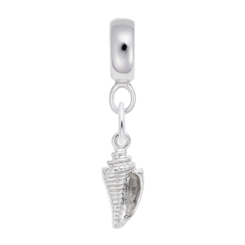 Shell Charm Dangle Bead In Sterling Silver