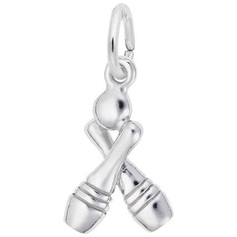 Bowling Charm In 14K White Gold