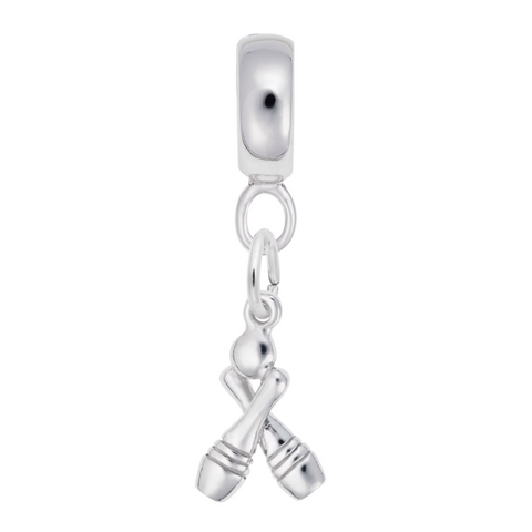 Bowling Charm Dangle Bead In Sterling Silver