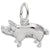 Pig Charm In 14K White Gold