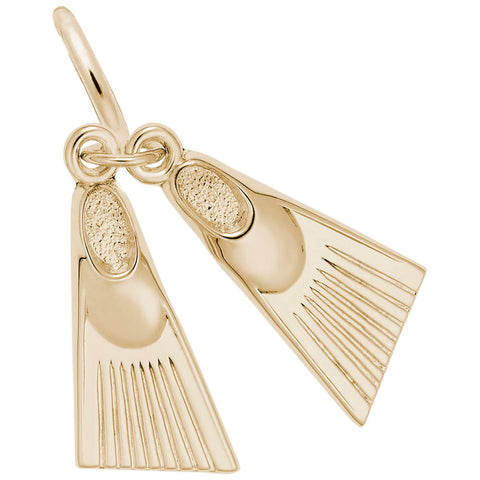 Swim Fins Charm In Yellow Gold