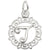 Initial T Charm In 14K White Gold