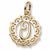 Initial O charm in 14K Yellow Gold