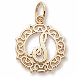 Initial S charm in 14K Yellow Gold