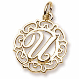 Initial U charm in 14K Yellow Gold