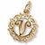 Initial V charm in 14K Yellow Gold