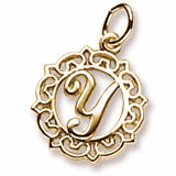 Initial Y charm in 14K Yellow Gold