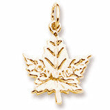 Maple Leaf, Canada Charm in 10k Yellow Gold