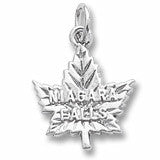 Niagara Falls Maple Leaf charm in 14K White Gold