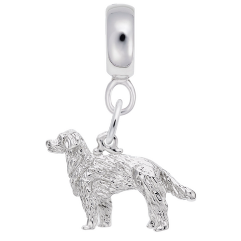 Gldn Retriever, Dog Charm Dangle Bead In Sterling Silver