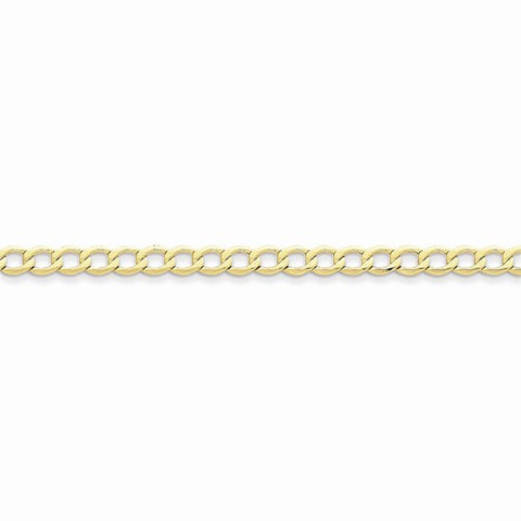 10K Yellow Gold Semi-Solid Curb Link Chain Bracelet