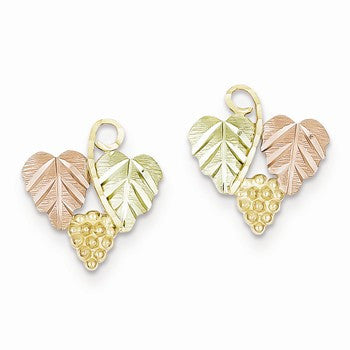 10k Yellow Gold Black Hills Gold Heart Earrings