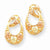 10k Tri-color Black Hills Gold Oval Earrings