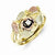 10k Tri-color Black Hills Gold Diamond Antiqued Set Ring