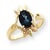 10k Tri-color Black Hills Gold Womens Blue Topaz Ring